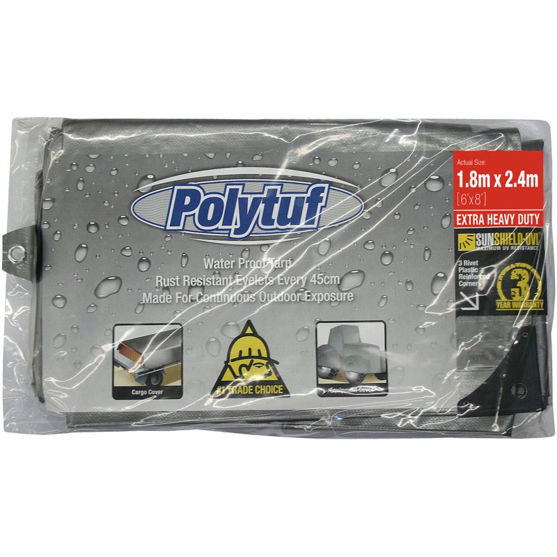 Medium Duty Silver/Black Poly Tarp - 1.8m x 2.4m