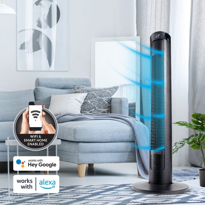 Goldair Platinum Smart WiFi 117cm Tower Fan