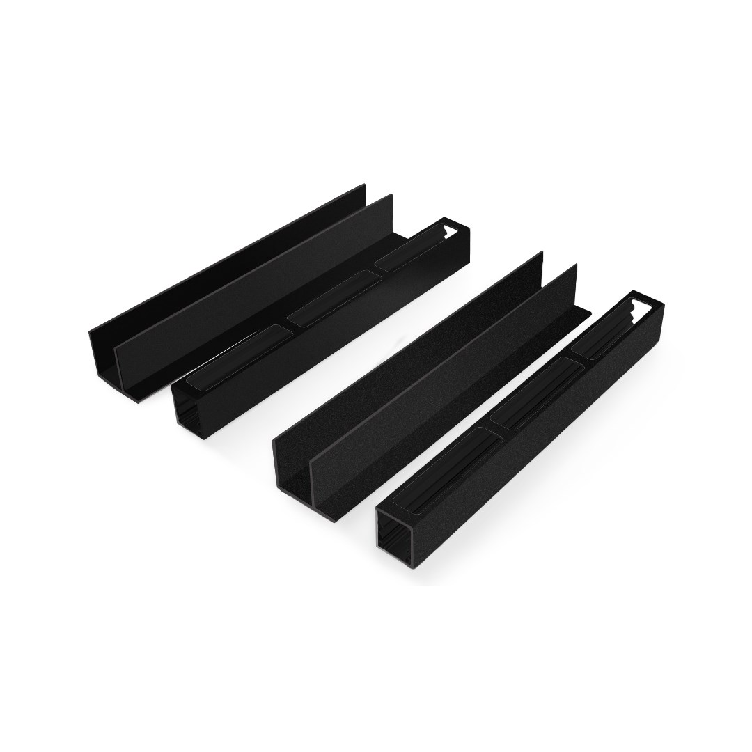 Ezi-Slat Frame Kit Suit 75mm Blades 9mm Spacing Black 2400mm