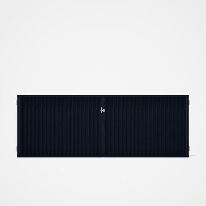 Good Neighbour® CGI Gate Premium .35 BMT Double 1.2m High Sheet: Dark Stone, Frame: Dark Stone