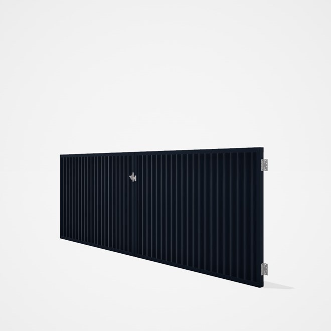 Good Neighbour® CGI Gate Premium .35 BMT Double 1.2m High Sheet: Dark Stone, Frame: Dark Stone