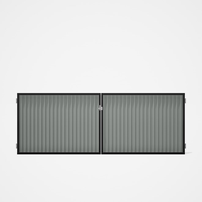 Good Neighbour® CGI Gate Premium .35 BMT Double 1.2m High Sheet: Gull Grey, Frame: Ebony