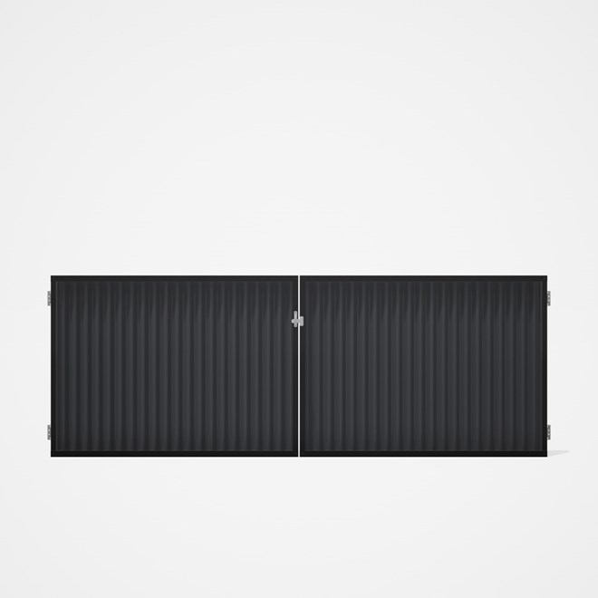 Good Neighbour® CGI Gate Premium .35 BMT Double 1.2m High Sheet: Granite, Frame: Ebony