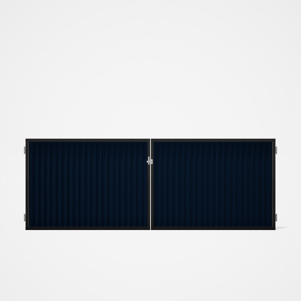 Good Neighbour® CGI Gate Premium .35 BMT Double 1.2m High Sheet: Mountain Blue, Frame: Ebony