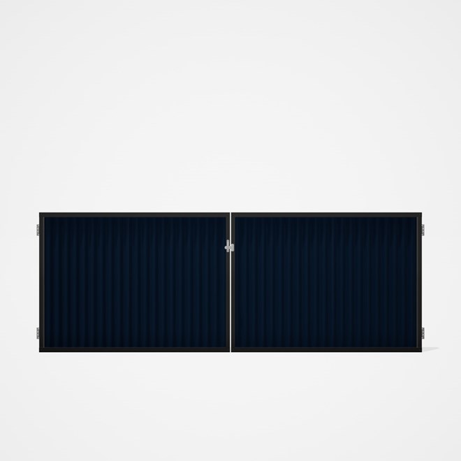 Good Neighbour® CGI Gate Premium .35 BMT Double 1.2m High Sheet: Mountain Blue, Frame: Ebony