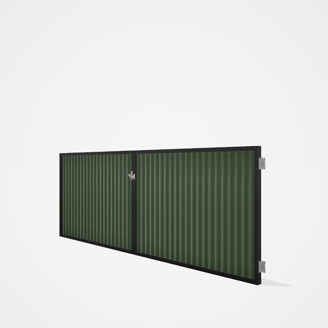 Good Neighbour® CGI Gate Premium .35 BMT Double 1.2m High Sheet: Mist Green, Frame: Ebony