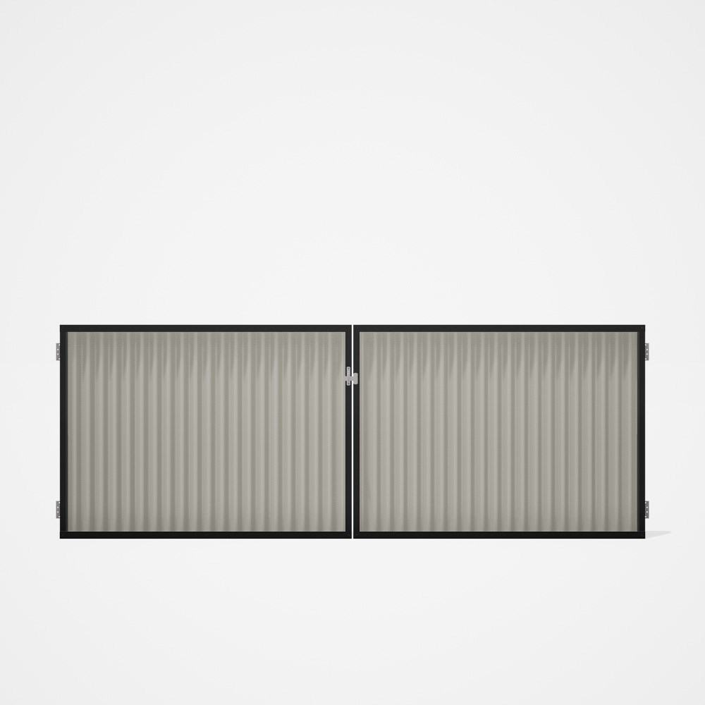 Good Neighbour® CGI Gate Premium .35 BMT Double 1.2m High Sheet: Off White, Frame: Ebony