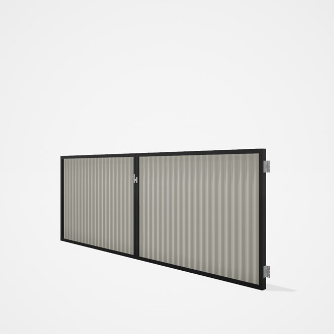 Good Neighbour® CGI Gate Premium .35 BMT Double 1.2m High Sheet: Off White, Frame: Ebony