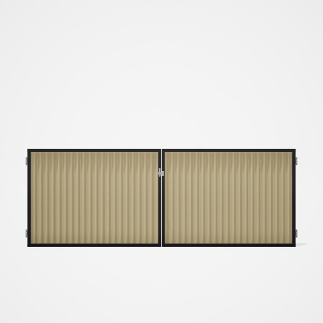 Good Neighbour® CGI Gate Premium .35 BMT Double 1.2m High Sheet: Primrose, Frame: Ebony