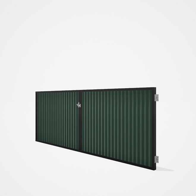 Good Neighbour® CGI Gate Premium .35 BMT Double 1.2m High Sheet: Rivergum, Frame: Ebony