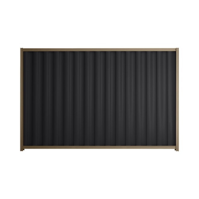 Good Neighbour® Wavelok® 1200mm High Fence Panel Sheet: Gun Metal Grey Post/Track: Beige