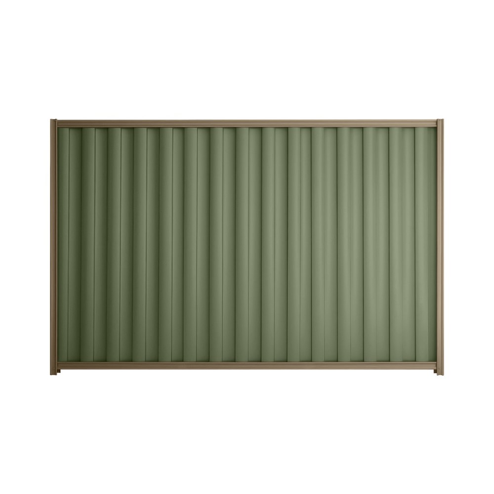 Good Neighbour® Wavelok® 1200mm High Fence Panel Sheet: Mist Green Post/Track: Beige