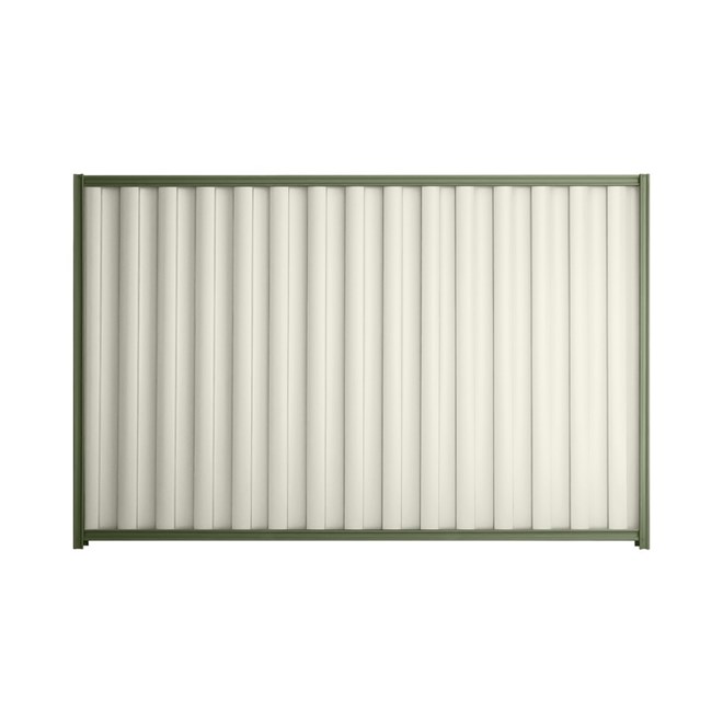 Good Neighbour® Wavelok® 1800mm High Fence Panel Sheet: Off White Post/Track: Mist Green