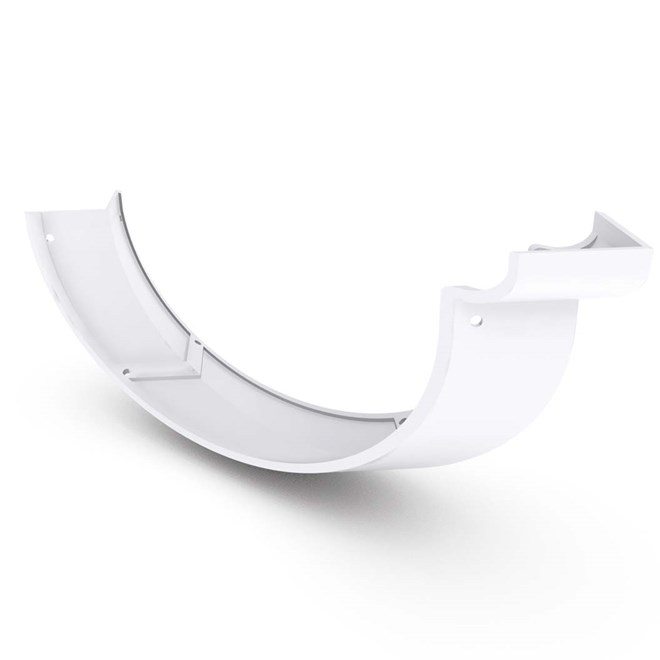 Half Round Gutter External Cast Angle 90° Off White