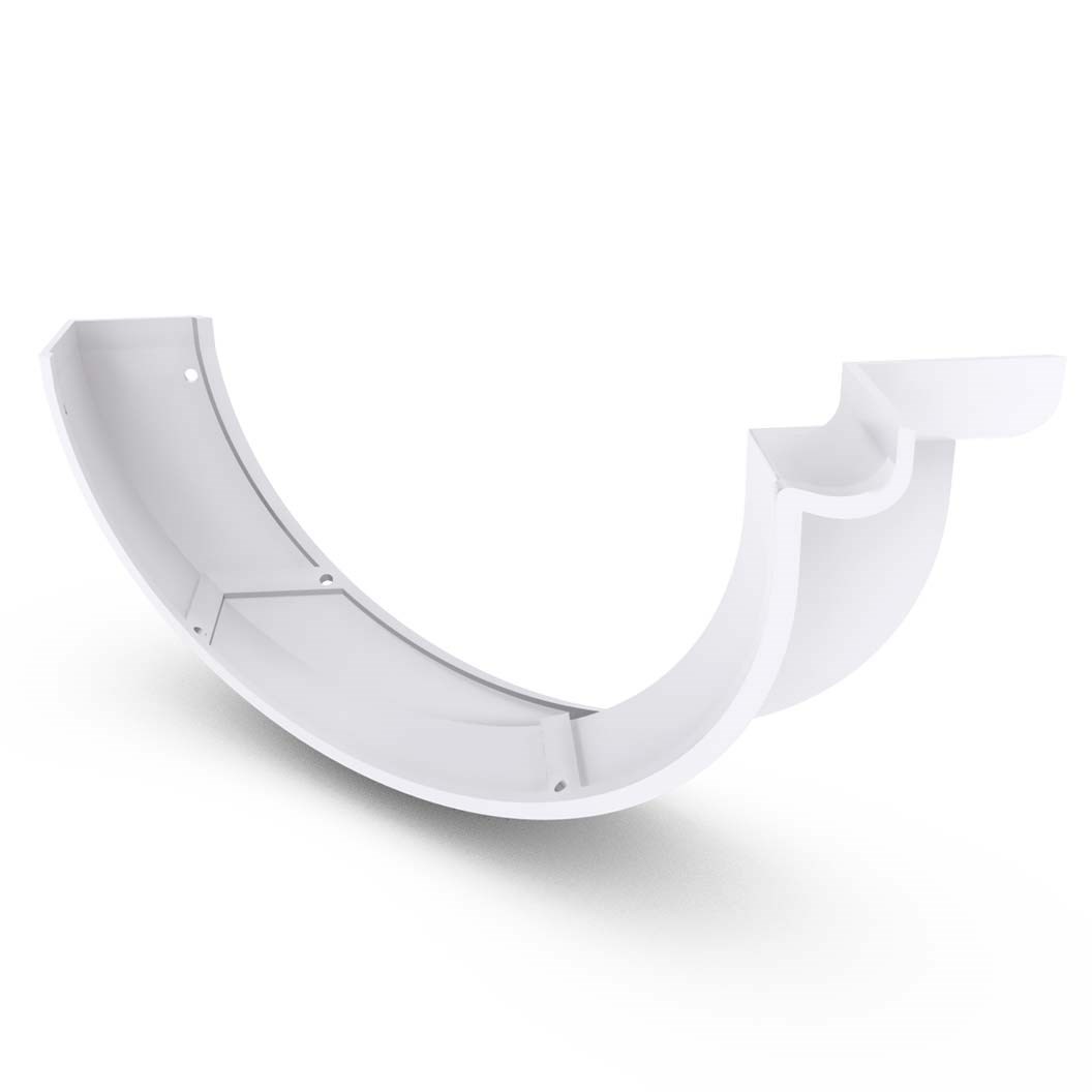 Half Round Gutter Internal Cast Angle 90° Off White