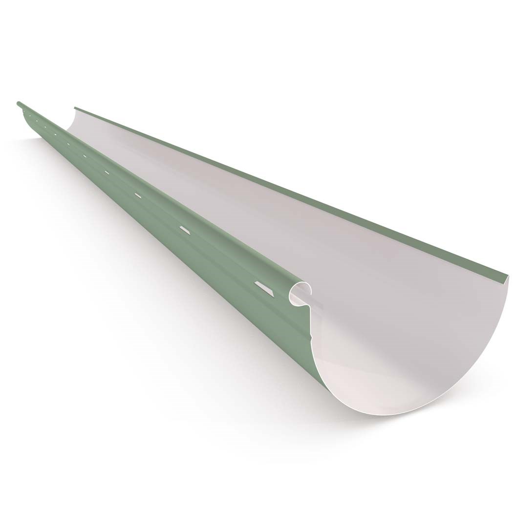 Half Round Gutter Slotted Mist Green