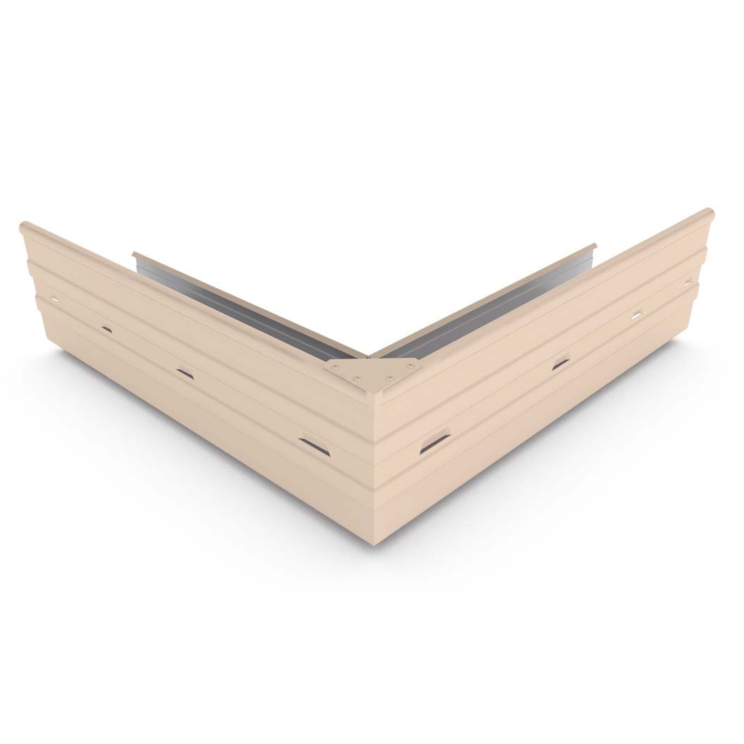 Hi-Square Gutter External Mitre Slotted Merino