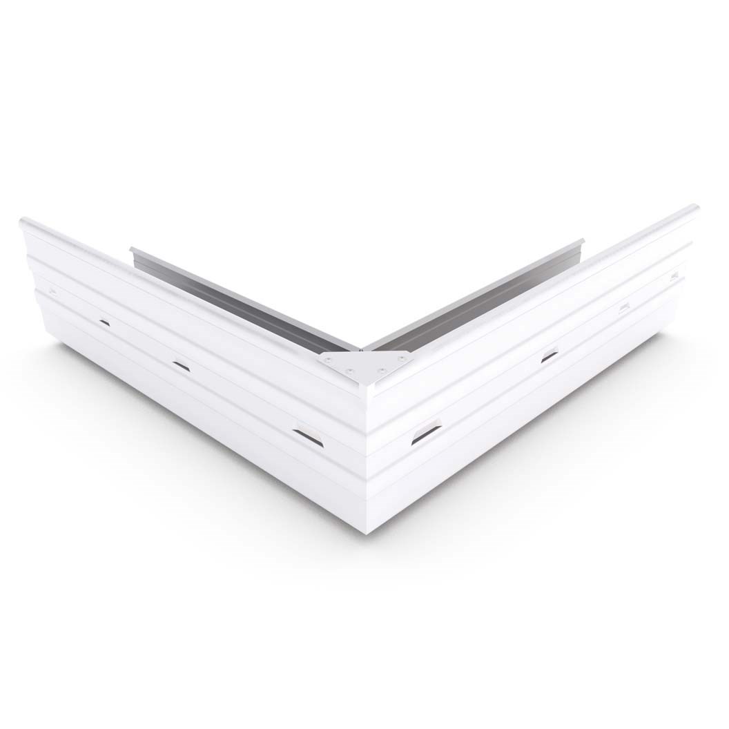 Hi-Square Gutter External Mitre Slotted Off White