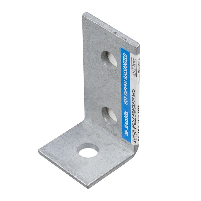 Zenith Hot Dipped Galvanised Sturdy Angle Bracket 50 x 100 x 50 x 5mm M12 Hole