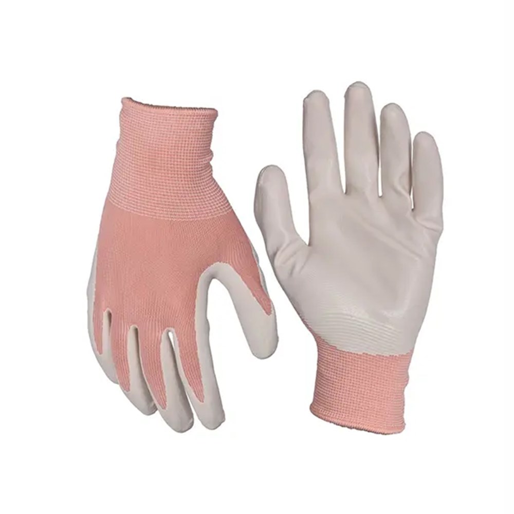 Soft Polyester Red Gardening Gloves Pastel - Medium