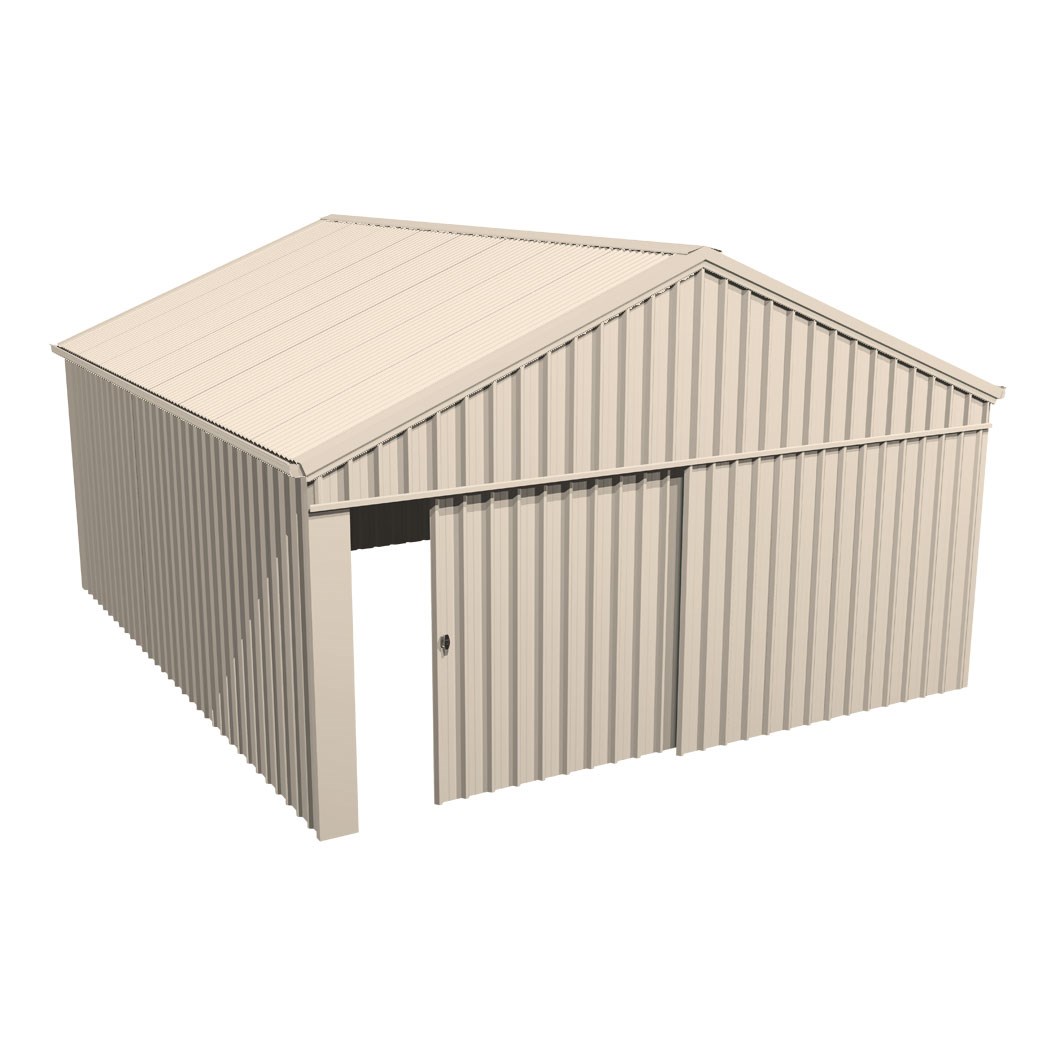 Domestic Gable Roof Shed Double Garage 5.45 x 6.21 x 2.4m Double Gable End Sliding Doors Primrose