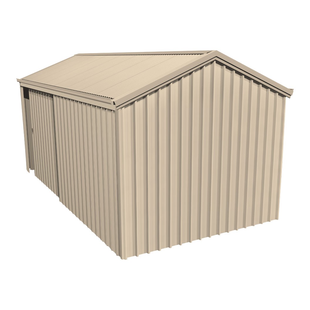 Domestic Gable Roof Shed Single Garage 3.16 x 6.21 x 2.4m Gutter Side Sliding Door Merino