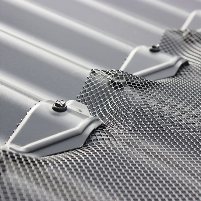 Aluminium Gutter Mesh Gull Grey CGI 10m Kit