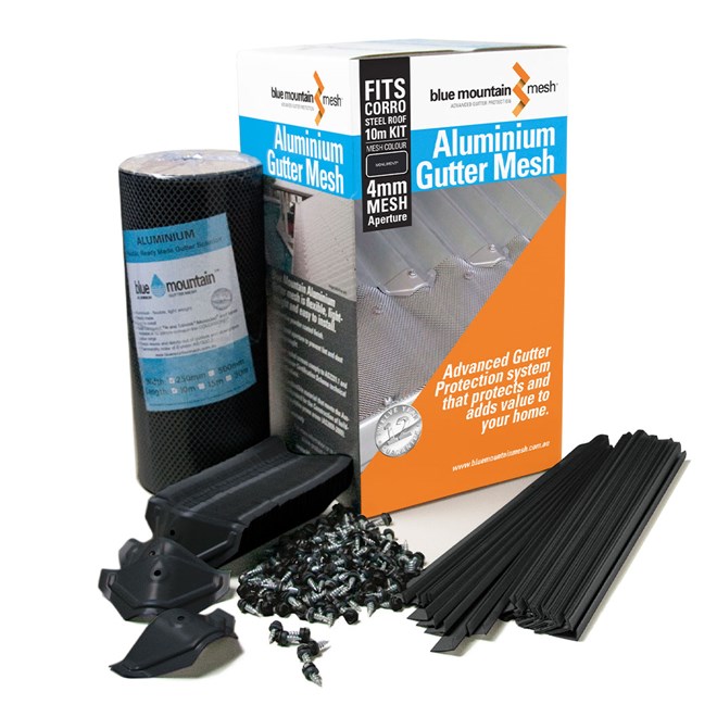 Aluminium Gutter Guard Mesh Ebony 10m Kit