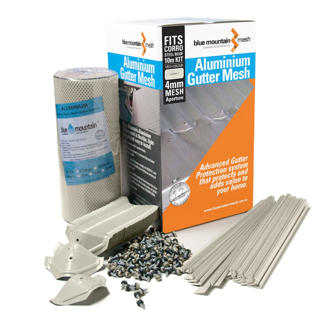 Aluminium Gutter Mesh Off White CGI 10m Kit