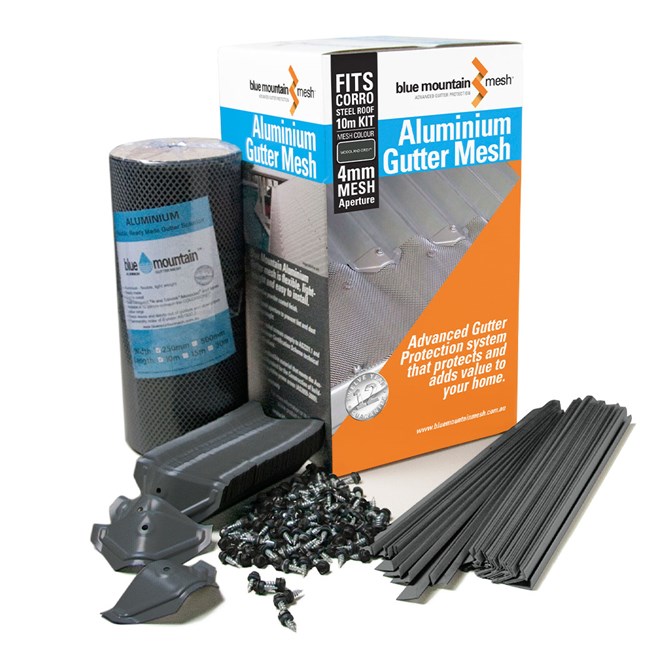 Aluminium Gutter Mesh Slate Grey CGI 10m Kit