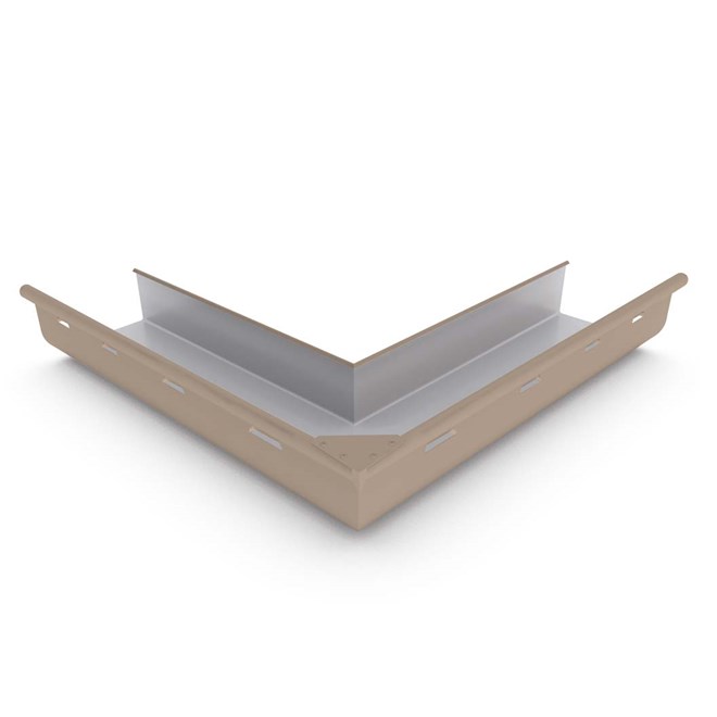 Quad Gutter 125 External Mitre Slotted Beige