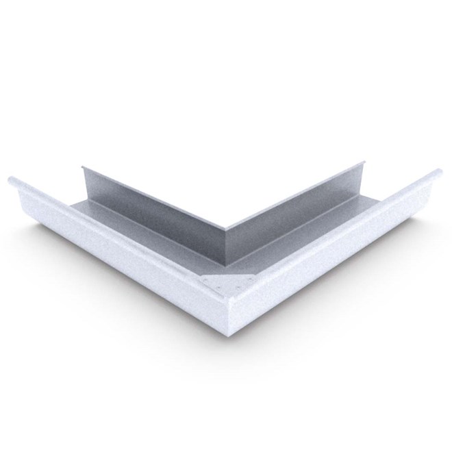 Quad Gutter 175 External Mitre Zinc/Aluminium