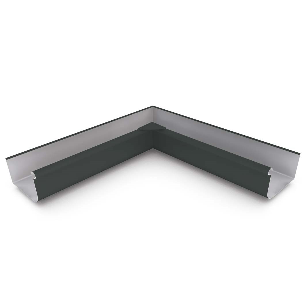 Quad Gutter 175 Internal Mitre Gun Metal Grey