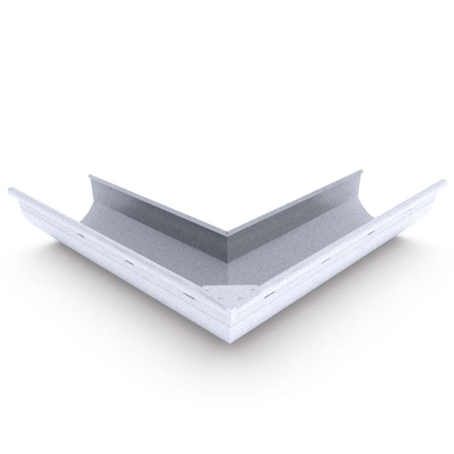 Smoothline Gutter External Mitre Slotted Zinc/Aluminium