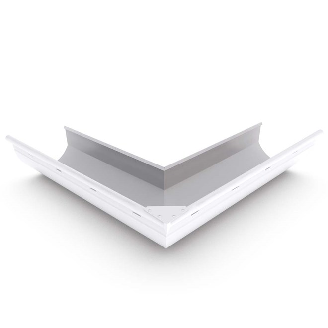 Smoothline Gutter External Mitre Slotted Off White