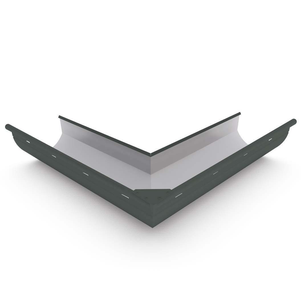 Smoothline Gutter External Mitre Slotted Slate Grey