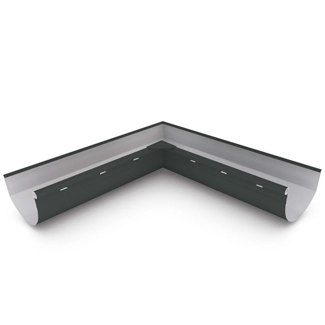 Smoothline Gutter Internal Mitre Slotted Gun Metal Grey