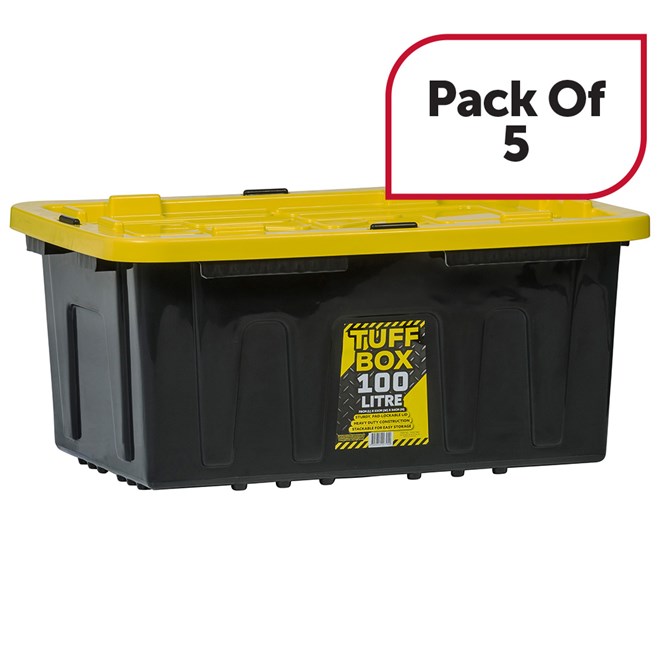 Industrial TUFF Box 100L 5 Pack